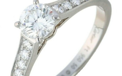 Cartier Solitaire 1895 Half 0.52ct Diamond # 50 Ladies Ring Pt950 Platinum 9.5 White