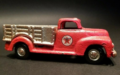Cast Iron Red Texaco Toy Truck Car