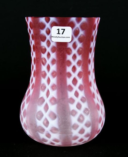Celery Vase, Consolidated Art Glass, Cranberry Opal