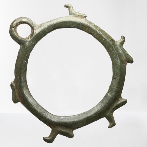 Celtic Bronze Circle Amulet with Five Ducks. Symbol of Honesty, Simplicity and Home.