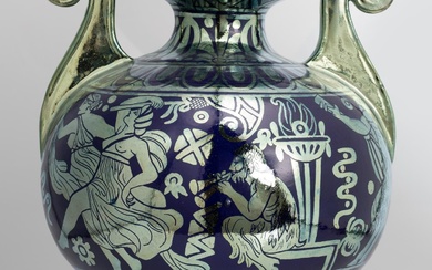 Ceramic amphora with metallic reflection, Spain, mid 20th century