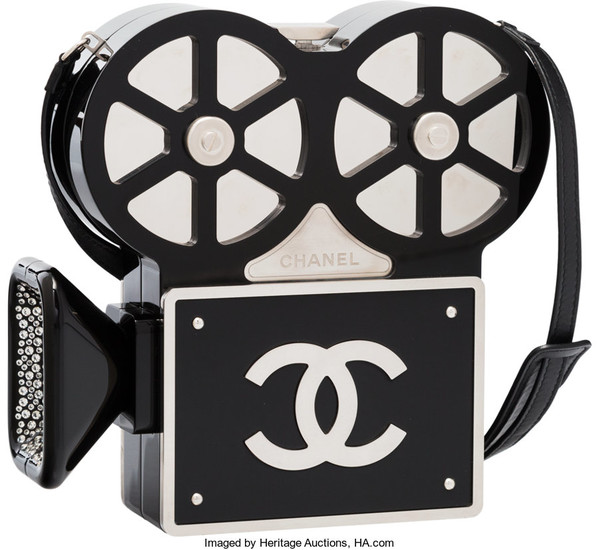 Chanel Limited Edition Black Plexiglass & Crystal "Buonasera" Film...