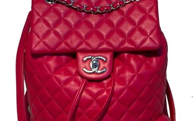 Chanel Red Quilted Leather Urban Spirit Small Backpack