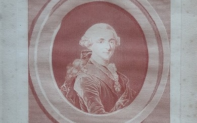 Charles-Eugene Duponchel: Louis Seize. Roi de France et de Navarre. 1775. Inscribed in print. Etching in red on laid paper. Unframed.