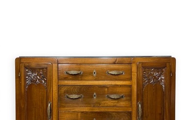 Chest of drawers - Brass, Marble, Walnut