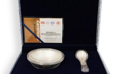 Chinese 999 Silver Enamel Presentation Set