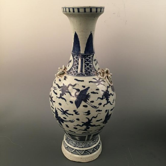 Chinese Blue-White Chilong Vase