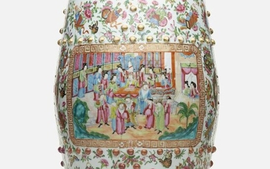 Chinese Export, Canton Rose drum stool