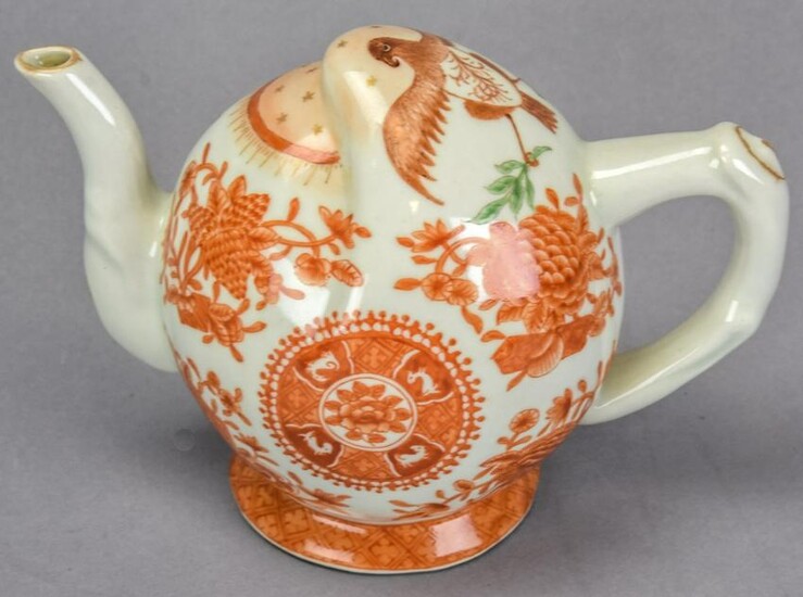 Chinese Hand Painted Porcelain Puzzle Tea Pot