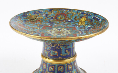 Chinese Imperial Mid-Qing Cloisonne Ritual Dish
