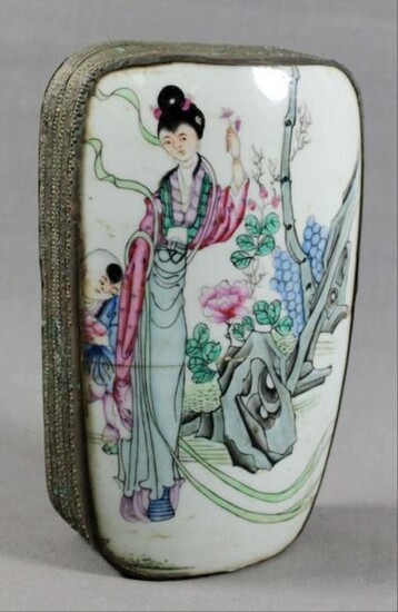 Chinese Porcelain And Metal Box