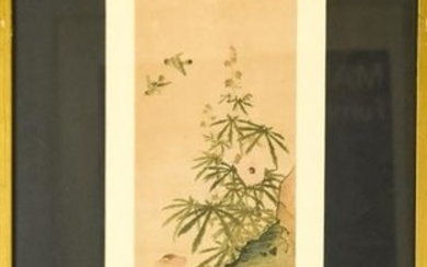 Chinese Watercolor & Ink Painting of a Goose