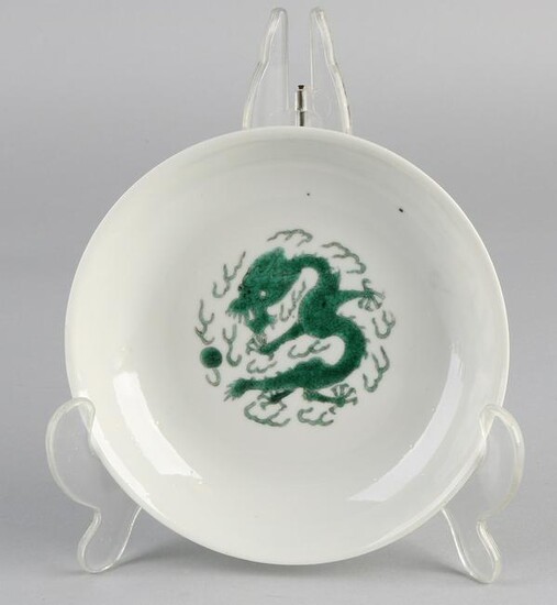 Chinese porcelain bowl with green dragon decoration +