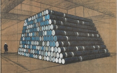 Christo & Jeanne-Claude, "The Mastaba - 1240 oil barrels (project for the Institute of Contemporary Art, Philadelphia)"