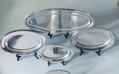 Christofle - Serving plate (5) - A selection of Atlas & Atlante serving dish - Silver-plated