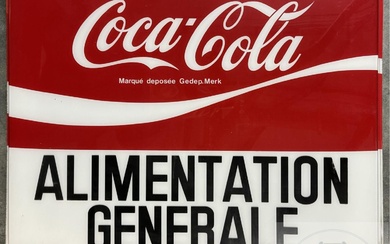 Coca Cola/Paire de panneaux publicitaire: - Panneau pour enseigne lumineuse en PVC sérigraphiée. TBE+. 86...