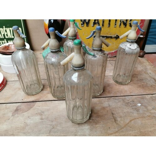 Collection of six early 20th C. Dublin mineral water soda sy...