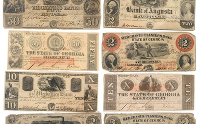 Confederate Antebellum GEORGIA Currency Notes