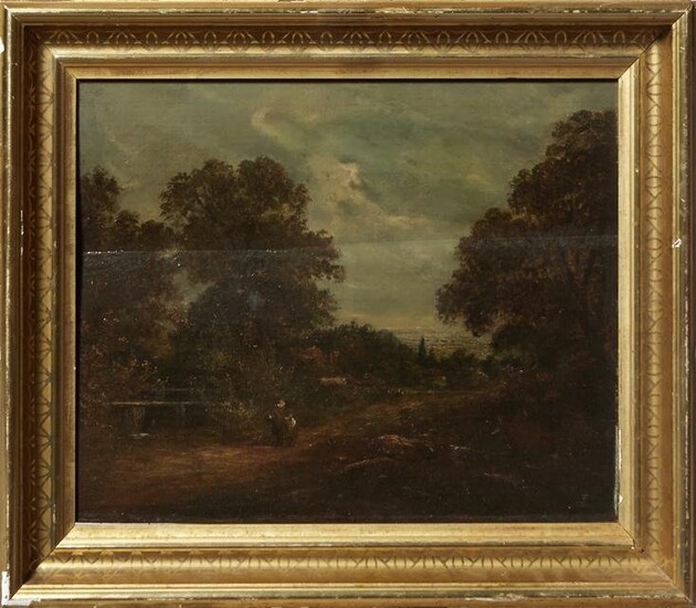 Continental School, "Landscape with Figure on Path,"