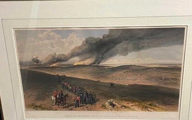 Crimean War. Eight coloured lithographs after W. Simpson published by Day & Son of battlefield