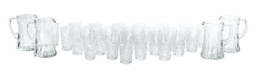 Crystal Highball Glasses and Tankard Pitchers