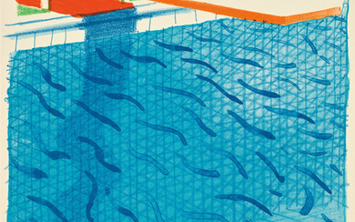 David Hockney, Pool Made with Paper and Blue Ink for Book, from Paper Pools