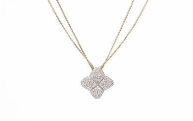 David Yurman 18K Necklace White Gold and Diamond Pendant Necklace Signed