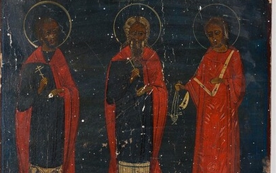 (-), 'De Drie Heilige Hiërarchen', Russisch icoon, 19e...