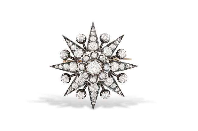 Description A LATE 19TH CENTURY DIAMOND STAR PENDANT/BROOCH, CIRCA...