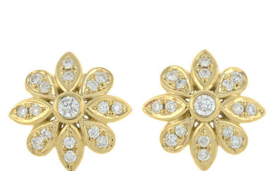 Diamond floral stud earrings