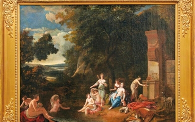 Diana und ihre Gefährtinnen beim Bade, Holländische oder deutsche Schule des 18. Jahrhunderts