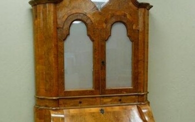 Dutch Baroque Style Secretaire Bookcase.