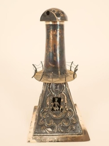 Dutch Silver Spice Tower, 19th C. Judas Maccabeus