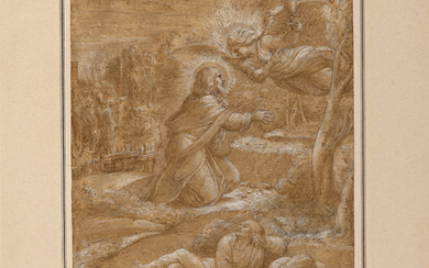 ÉCOLE BOLONAISE DU XVIIE SIÈCLE, Le Christ au jardin des Oliviers