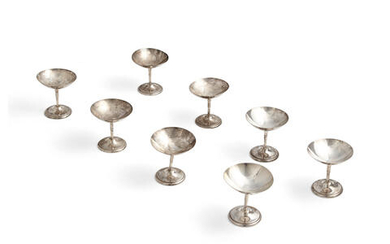 EIGHT HUNGARIAN STERLING SILVER COUPES