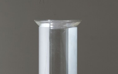 ENZO MARI. Steel and glass vase. 1961