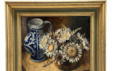 Early 20th Century German Stein Still Life Oil Painting