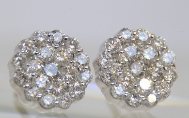 Earrings - 14kt gold - White gold - 2.00ct. Diamond