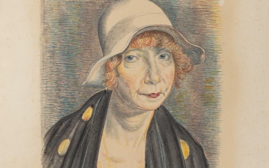 Eduard WIIRALT (1898-1954) "Portrait de femme au chapeau", 1932, monotype