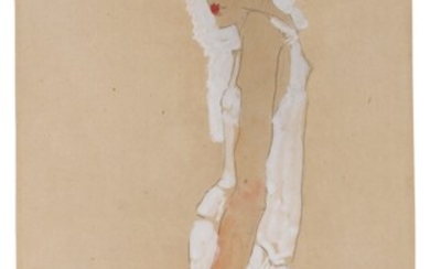 Egon Schiele, Sich entkleidendes Mädchen (Girl Undressing)