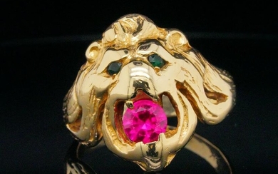 Elvis Presley's Ruby, Emerald, and 10K Lion Head Ring