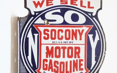 Emaille reclamebord Socony Motor Gasolie