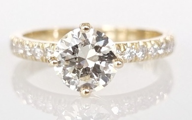 Engagement ring - 14 kt. Yellow gold - 1.21 tw. Diamond (Natural)