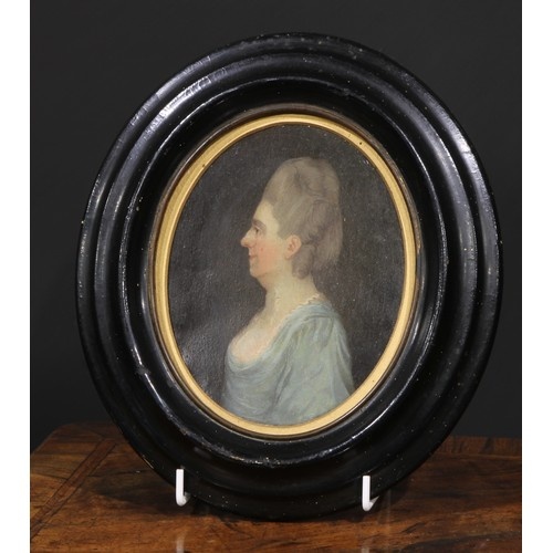 English School (18th century) Portrait of a Lady oil on copp...