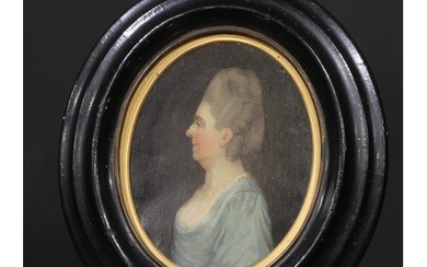 English School (18th century) Portrait of a Lady oil on copp...