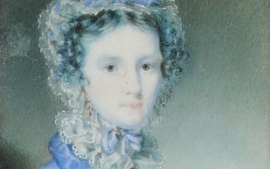 λEnglish School c.1840 Portrait miniature of Mrs Harriet...