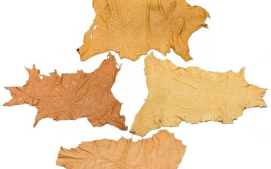 FOUR TANNED HIDES.