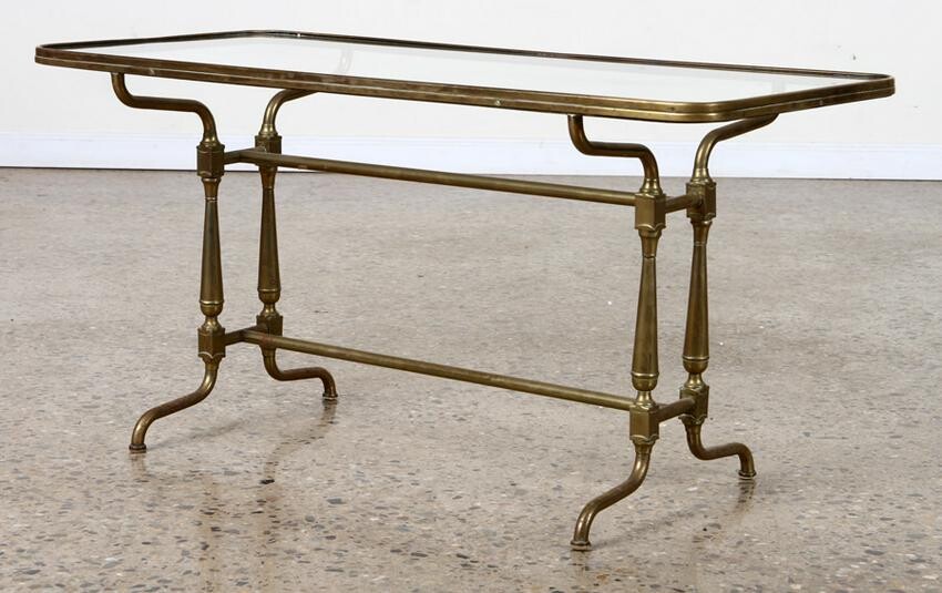 FRENCH BRASS AND GLASS COFFEE TABLE C.1960