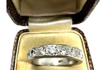 Fine 18ct white gold diamond half eternity ring est 1ct diam...
