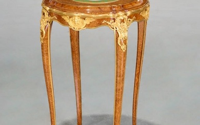 Fine French porcelain mounted amboyna gueridon